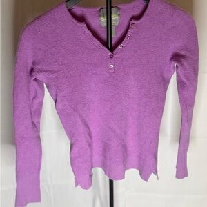 Lavender Buttoned Wool Top